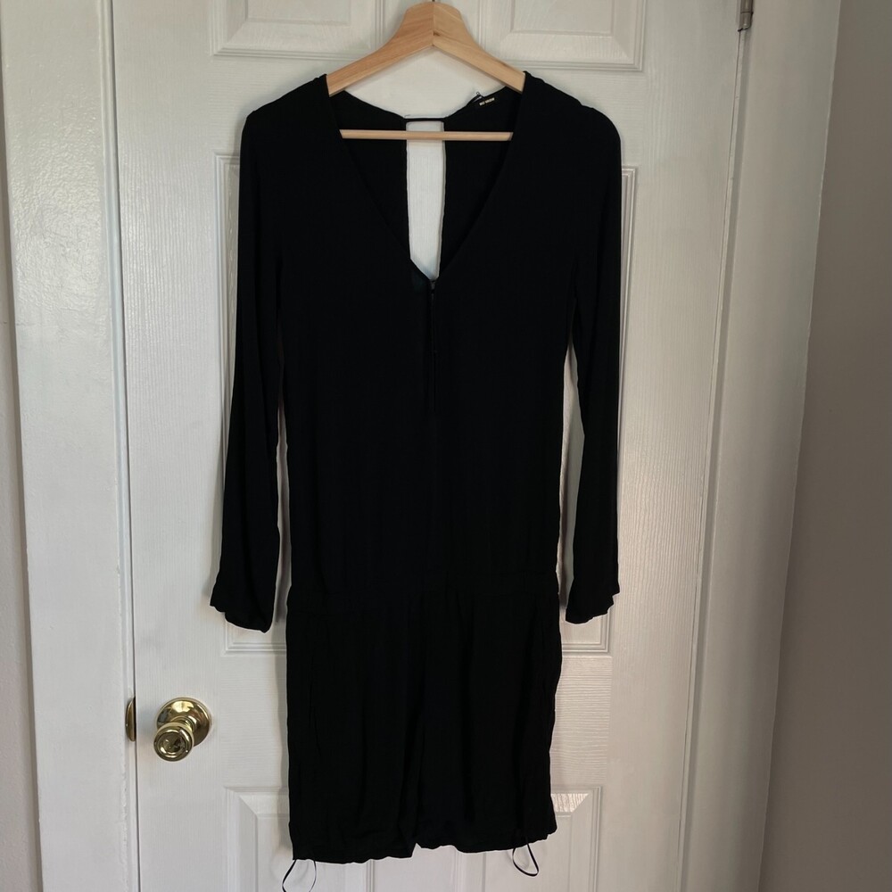 NWT Monrow black long sleeve romper jumpsuit